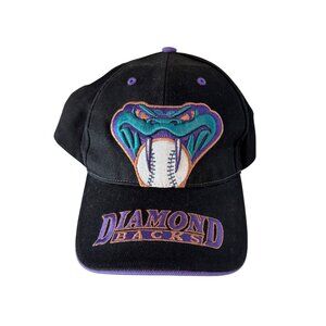 Arizona Diamondbacks Baseball Cap Unisex OSFA Black Purple Snake Logo Cotton Gen